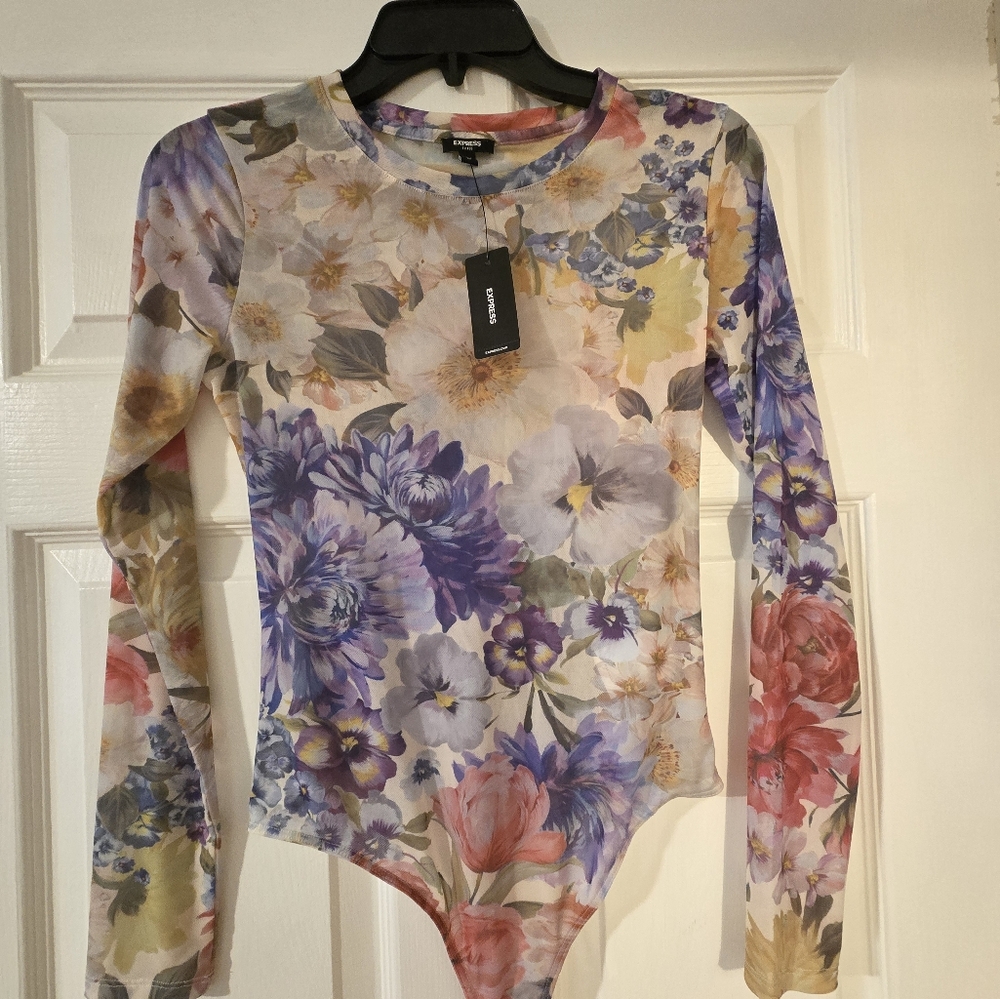 Express Mesh Floral Bodysuit